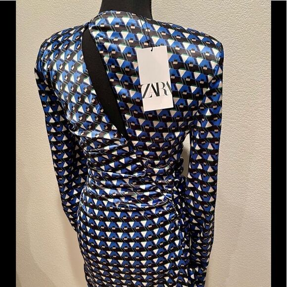NWT Zara Geometric Print Dress - Picture 8 of 9